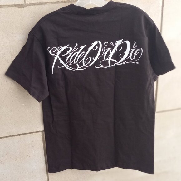 David Gonzales Art "Ride or Die" "Partners in Crime" Black T-Shirt Sz Medium (M) - Picture 7 of 15